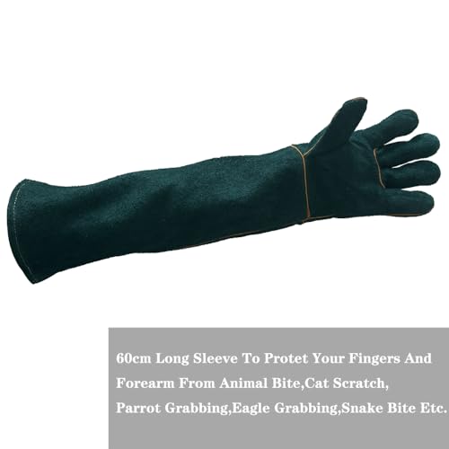 Animal Handling Gloves - 60CM Durable Bite & Scratch Resistant Gloves for Bathing, Grooming, Welding, Handling Dogs, Cats, Birds, Snakes, Parrots, Lizards, Reptiles