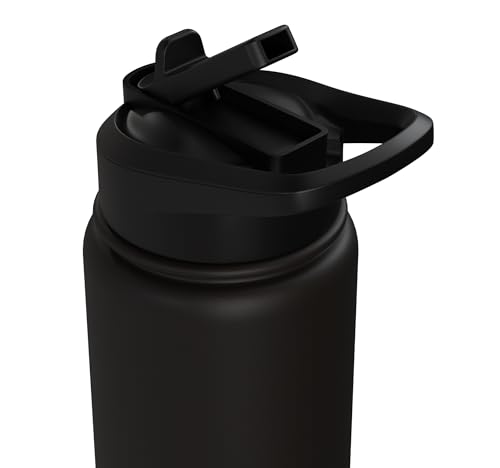 Cricket Keeper Drawing Stainless Steel Insulated Water Bottle - color: Black