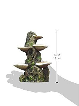 Penn-Plax Deco-Replicas Tree Trunk with Shelf Mushrooms Aquarium Decoration - Double-Sided Ornament with Stable Base - Durable Resin for Freshwater & Saltwater Tanks - Brown, 5.5 x 4 x 7.5 in - size: Medium