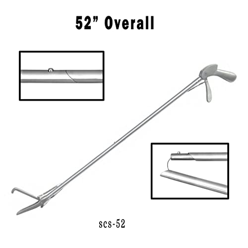 52" Professional (Two Piece) Foldable Snake Tongs Stick Reptile Grabber Rattle Snake Catcher Handling Tools