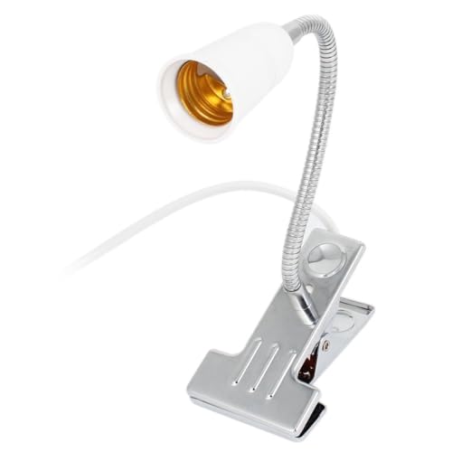 US Plug Flexible Aluminum Wire Neck Clip Lamp Holder with ON/Off Switch, Adjustable Light Stand Clamp Lamp Fixture for Reptiles Desk Lamp Grow Aquarium Light (Pack of 2) - style: Pack of 2