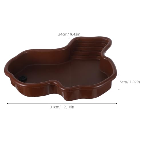 Kichvoe Ultralarge Turtle Bathing Pool Resistant to Cracks with Ramp and Basking Platform, Abs Material Reptile Turtle Soaking Tub Easy to Grip Design for Terrarium and Aquarium Use