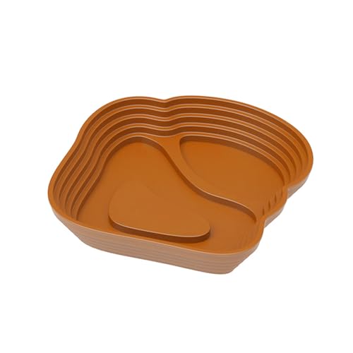 Amphibians Feeding Soaking Pool Multifunctional Reptiles Habitat Water Feeding Bowl Platform with Step Design Reptiles Sunbathing and Station - color: Light Brown, size: Large
