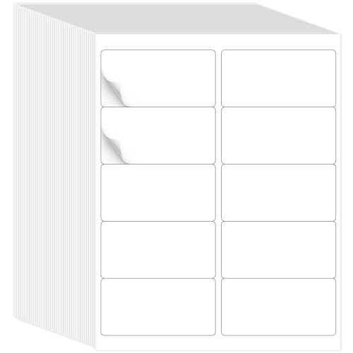 L LIKED 2"x4" Bulk Printable White Label Stickers 15000 Labels 1500 Sheets | Printable, blank, compatible with laser & inkjet printers, for address, mailing & barcode labels. Strong adhesive, easy peel - size: 1500 Sheets