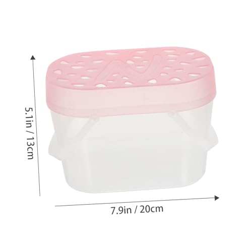 YARNOW 2pcs Handheld Reptile Cages Medium Transparent Pet Carriers for Small Pets Durable and Comfortable Design for Travel Hiking Outings and Shopping - color: Pink