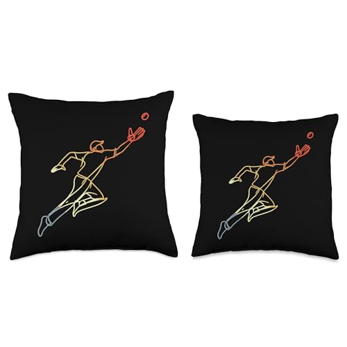 Cricket Keeper Sketch Vintage Look Throw Pillow - size: 18x18