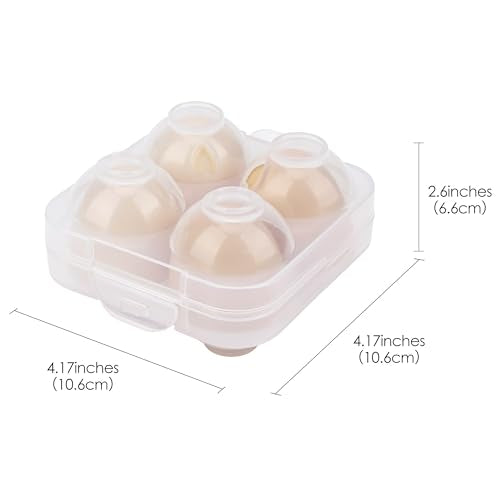 4 Girds E Holder Conggtainer, Plastic Egg Storage Box Shockproof Protection, Portable Egg Tray Carriage Dispenser for Refrigerator Camping Picnic Travel Kitchen Outdoor (Transparent 2 Pcs) - color: Transparent