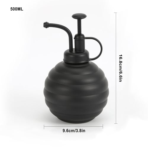 Plant Mister Spray Bottle, 500ml/17oz, Vintage Style Water Sprayer (Black) - color: Black