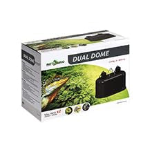 REPTI ZOO Nano Combo Dual Reptile Deep Dome Lamp Fixture for Reptile Max 40 Watts Max Bulb Height 4 inch Per Socket UVB Light Fixture Dual Lamp