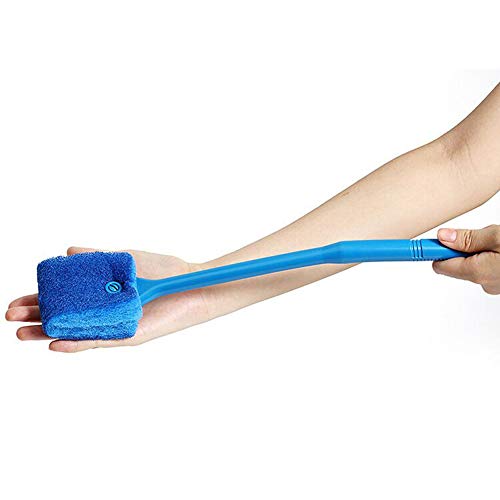 2 Pieces Aquarium Cleaning Brush Fish Tank Cleaning Brush Double-Sided Sponge Brush Long Handle Fish Tank Scrubber for Aquariums and Home(Blue, Green)