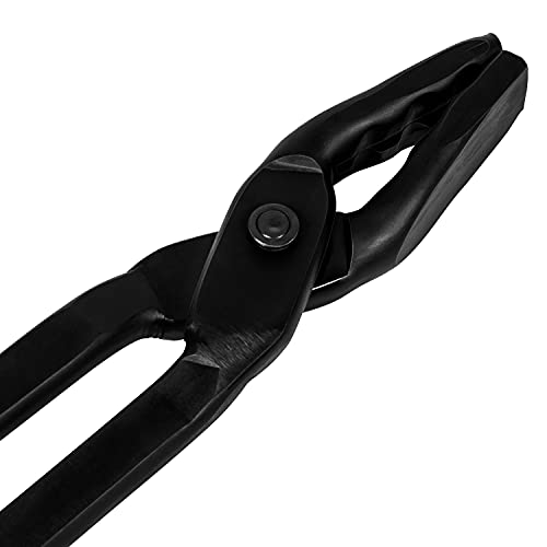 Beginner Blacksmith Starter Assembled Bladesmith Knife Making Tongs Anvil Vise Forge Wolf Jaw Tongs (16 in) - size: 16 in