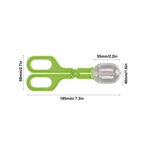 Reptile Feeding Cleaning Tool Green Reptile Feeding Clamp Poop Scoop with Vents for Tortoise Lizard Frog Spider ABS Material Scissor Handle Multipurpose Reptile Care Tool (Green) - color: Green