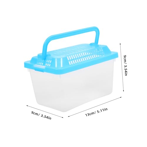 Portable Turtle Feeding Box Transparent Reptile Habitat for Turtles Easy Aquarium for Pet Transport Travel - size: 13.00X9.00X9.00cm
