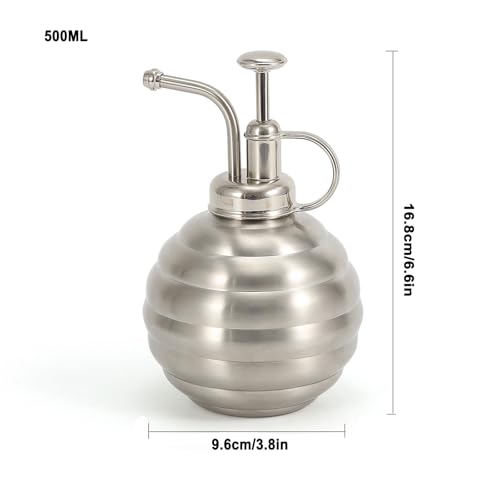 Plant Mister Spray Bottle, 500ml/17oz, Vintage Style Water Sprayer (Silver, 17OZ) - color: Silver