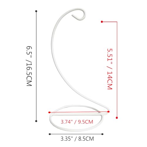 White Ornament Display Stand,Iron Hanging Stand Rack Holder for Hanging Glass Globe Air Plant Terrarium,Christmas Ornament and Home Office Party Decor (White) - color: White, size: 6.5"x3.35"