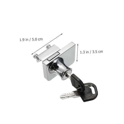 Glass Cabinet Lock Zinc Alloy 5-8mm Security Door Lock with Keys for Display Showcase Furniture Latch Compatible with Single and Double Doors
