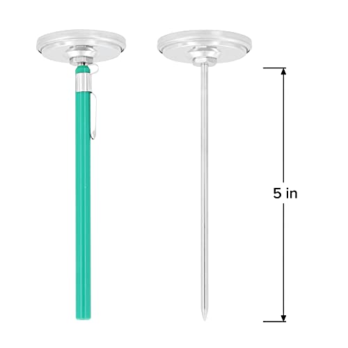 Large Dial Easy Read Pocket Thermometer, 2" Dial, 5" Stem, Waterproof (-10 to 110 Celsius) - size: -10 to 110 Celsius