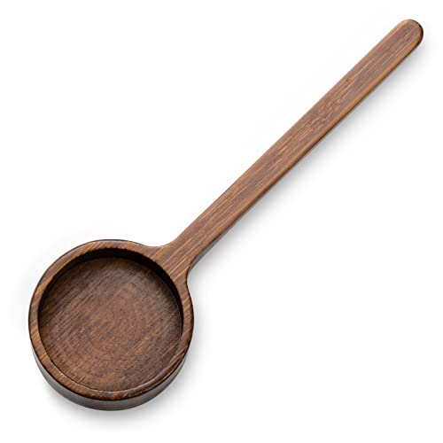 Wooden Coffee Scoop Small Long Handle Measuring Scoop for Jars and Containers - color: Brown 4 pcs