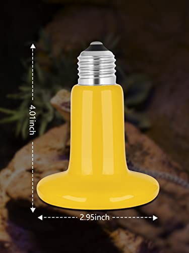 Ceramic Heat Emitter with Color Change Hint, Reptile Heat Lamp Bulb 100W No Light Emitting for Bearded Dragon Snake Chick Lizard Turtle Pet Amphibian