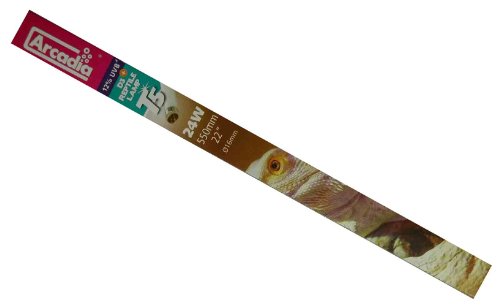 Arcadia D3 UVB Lamp 22" Long 24 Watts 12% Desert T5 – UVB Light for Reptiles, Bearded Dragons, Monitors, Tortoises and Turtle Tanks, Reptile Fluorescent Lamp Easy to Use Terrarium Lighting Setup