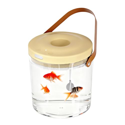 Travel Fish Tank with Light Quiet Clear Oxygen Circulation Aquarium | 2000mAh Fish Container for Bait Fishing Kids Indoor Outdoor Sensory Play Reptile