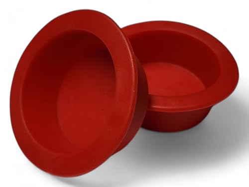 1.5oz Red Silicone Reptile Feeding Dish – Large Flexible Food & Water Bowl – Ledge Compatible for Suction & Magnetic Holders – Durable, Easy Clean Cup for Geckos, Frogs & Small Pets