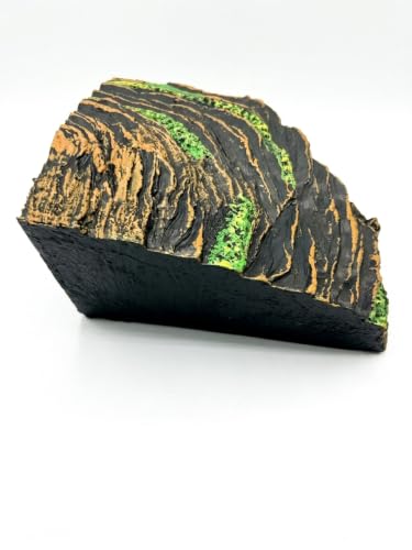 Reptile Corner Hide Cave, Naturalistic Rock Design with Moss Accents | Corner hide
