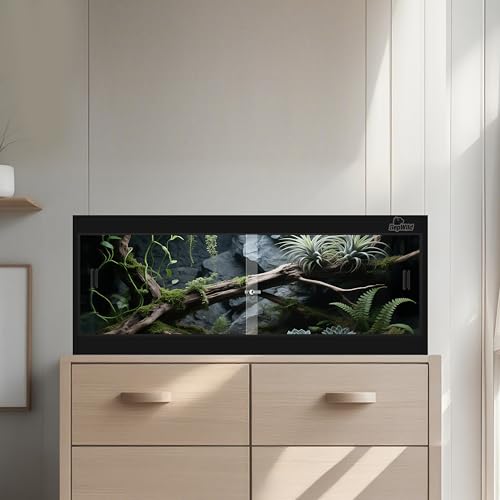 20 Gallon PVC Reptile Enclosure, RepWild 30"x12"x12" Terrarium/Tank with Heavy-Duty Screen Top, Glass Sliding Doors & Lock for Bearded Dragons, Ball Python, Geckos, Lizards - size: 30"W x 12"D x 12"H