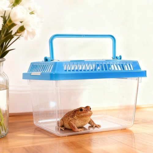 20 Pack Small Plastic Reptile Carrier, Tarantula Enclosure Breeding Box with Handle and Ventilation Lid, for Spider Lizard Turtle Hermit Crab Fish, 5.1 x 3.5 x 3.5 Inch, Multi-Color - size: 5.1 X 3.5 X 3.5 Inch