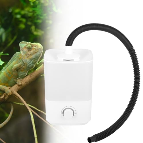Reptile Humidifier Misting System with Large 4L Top Fill Water Tank Adjustable Fog Volume and Quiet Suitable for Home Amphibian Plants, Knob Type