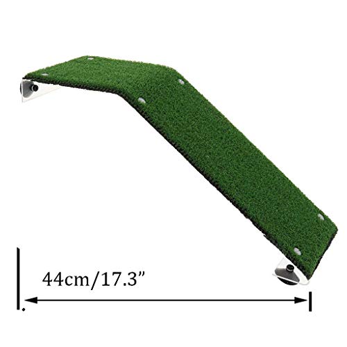 XMHF Artificial Turtle Ladder Basking Platform Aquarium Fish Tank Plastic Grass Animal Reptile Pier Green - size: TL50