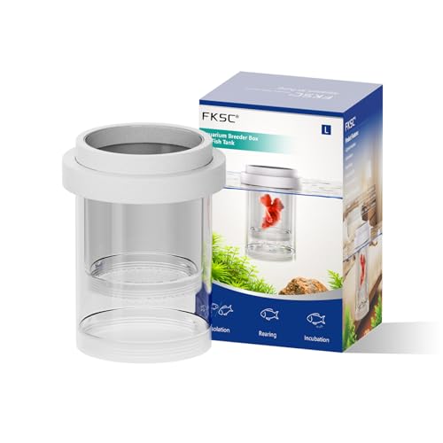 Floating Breeder Box for Fish Tank - Aquarium Isolation Separator Hatchery Incubator for Guppy, Betta, Clownfish, Coral, Baby & Injured Fish - size: Large