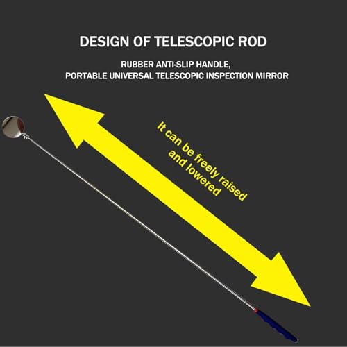 Telescoping Inspection Mirror mechanics Tool Set - 360 Swivel for Extra Viewing Dead Angle, Line of Sight Obstacle Area