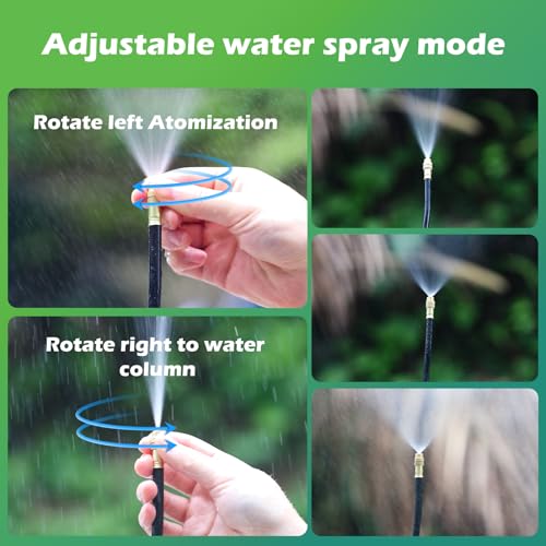 Drip Irrigation System Kit 100 FT with 32 Nozzles, 360° Adjustable Bendable Garden Watering Misting System for Greenhouse, Yard, Lawn, Plant, Garden, 5/16 inch Hose (OD: 8mm) - color: 100 ft hose (5/16 in OD, 8mm)