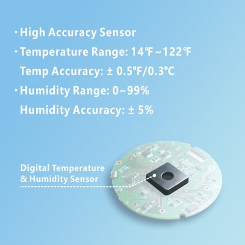 Digital Hygrometer Indoor Thermometer Humidity Meter Room Temperature Humidity Monitor, Metal Frame with Brushed Stainless Finish, DM9442 (Silver Stainless) - color: Silver Stainless