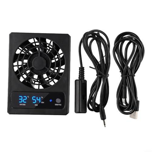 Minhe Reptile Enclosure Ventilation Fan with Automatic Humidity Control Quiet Operation for Rainforest and Desert Terrarium Indoor Air Circulation(Celsius) - color: Celsius