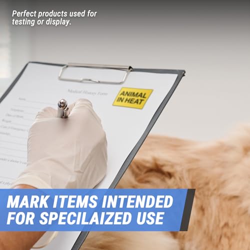 1.5 inch - Animal in Heat Labels (Fluorescent Yellow/Black, 300 Labels) Animal in Heat Stickers for Animal Breeders or Veterinary Offices - size: 300 Stickers