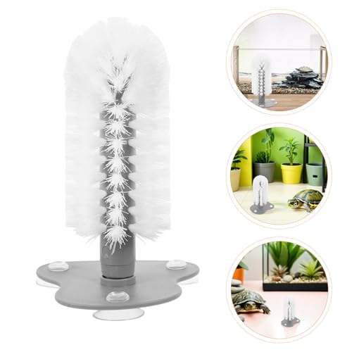 HOMSFOU 2pcs Turtle Tank Brush Set with Strong Suction Cups for Gentle Cleansing and Effective Mud Removal in Aquarium and Turtle Shell Cleaning, Sturdy Abs Material