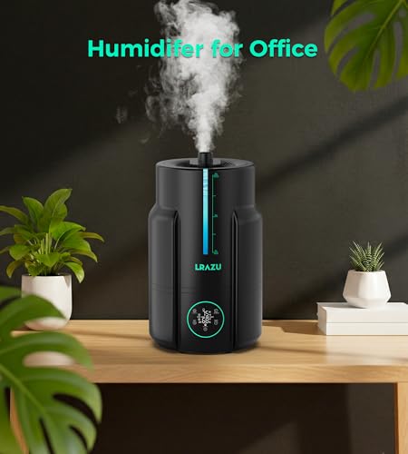 6L/1.6 Gal Reptile Fogger Humidifier, Misting System for Reptiles with Extendable Targeting Hose, 400 mL/h Plants Humidifier with Precise Temp & Humidity Probe for Grow Tent, Greenhouse, Growers - color: Black