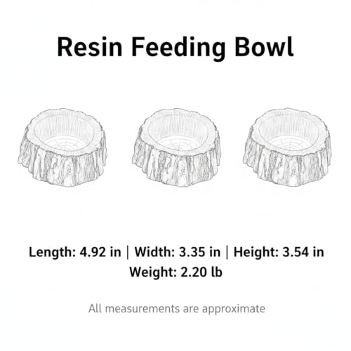 Resin Feeding Bowl, Weighted Water Dish for Reptile Terrariums, Stable Food Station for Small Animals (1 PC)