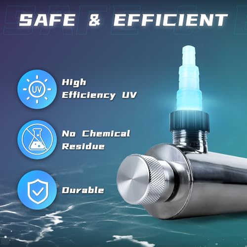 55W UV Light for Above Groud Pool Cold Plunge Aquarium Algae Control with UVC Bulb Stainless Steel Ultraviolet Green Water Machine Algae Remover for Pond - size: 55W Stainless Steel