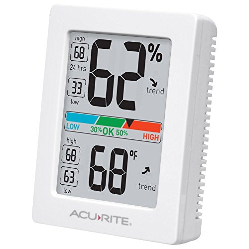 AcuRite Humidity Meter Hygrometer and Indoor Digital Thermometer with Temperature Gauge and Humidity Gauge,Room Thermometer Comfort Scale,3 x 2.5 Inches,White (01083M),(Pack of 12) - size: 3 x 2.5 Inches (Pack of 12)