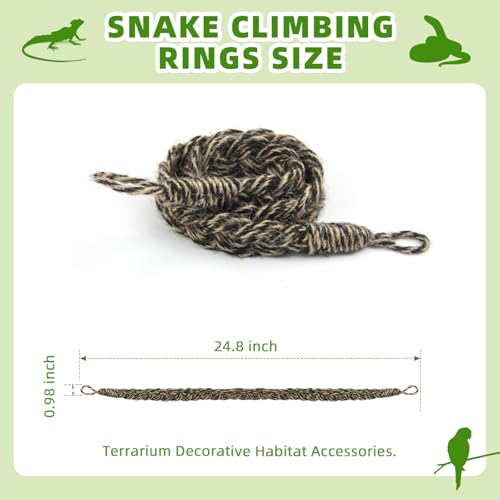 Snake Climbing Rope,Snakes Ladders Toys, Snake Enrichment Supplies, Small Reptile Tank Accessories, Reptile Climbing Toys for Ball Python Corn Hermit Crab Lizards Geckos (Black) - color: Black