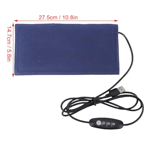 TOPINCN USB Pet Heating Pad Small Reptile Heating Mat 5V Portable Carbon Fiber Heat Pad with Bite Proof PVC Soft Fabric for Reptile Tank Breeding Box Cage