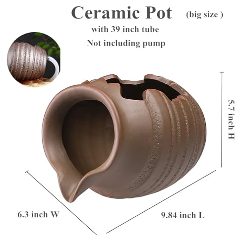 Outdoor Garden Fountain Spitter Pond Water Feature Pump DIY Ceramic Pot Decoration (9.8 inch Color 1) - color: 9.8 Inch Color 1