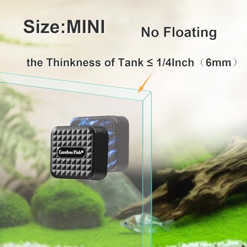 Carefree Fish Aquarium Mini Magnetic Cleaner for Glass Fish Tank Tiny Algae Scraper Not Floating - color: Black(for Glass Tank), size: Mini