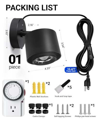 Barrina TR40A Track Plant Lights, 40W Ceiling Grow Lights, 5000K, Black | Adjustable Beam Angle (15°-60°), Full Spectrum, Wall Plant Light with Timer for Greenhouse, Seedling and Vegetable, High PPFD - color: 5000K, size: 40w-black Cover