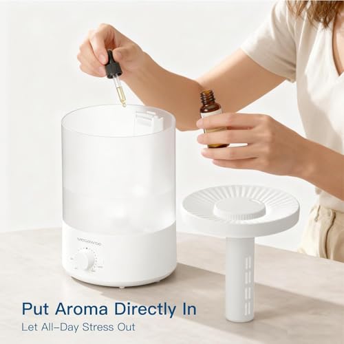 MEGAWISE 3.5L Cool Mist Humidifier – Ultra-Quiet Ultrasonic Vaporizer with Top-Fill Design, Essential Oil Diffuser, 7-Color Night Light & Auto Shut-Off - size: 3.5 L