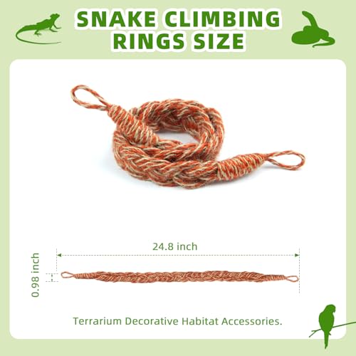 Snake Climbing Rope,Snakes Ladders Toys, Reptile Tank Accessories (Orange) | Snake Enrichment Supplies, Reptile Climbing Toys for Small Reptile, Ball Python, Corn, Hermit, Crab, Lizards, Geckos - color: Orange