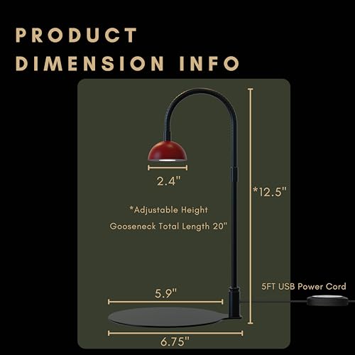 Desktop Grow Lamp Terrarium Light Plant Light on Table with Flexible Gooseneck Lamp for Terrarium Kitchen Vetegable Succulent Lamp with Auto Timer 3/6/12Hrs, 4 Brightness Levels (Red) - color: Red